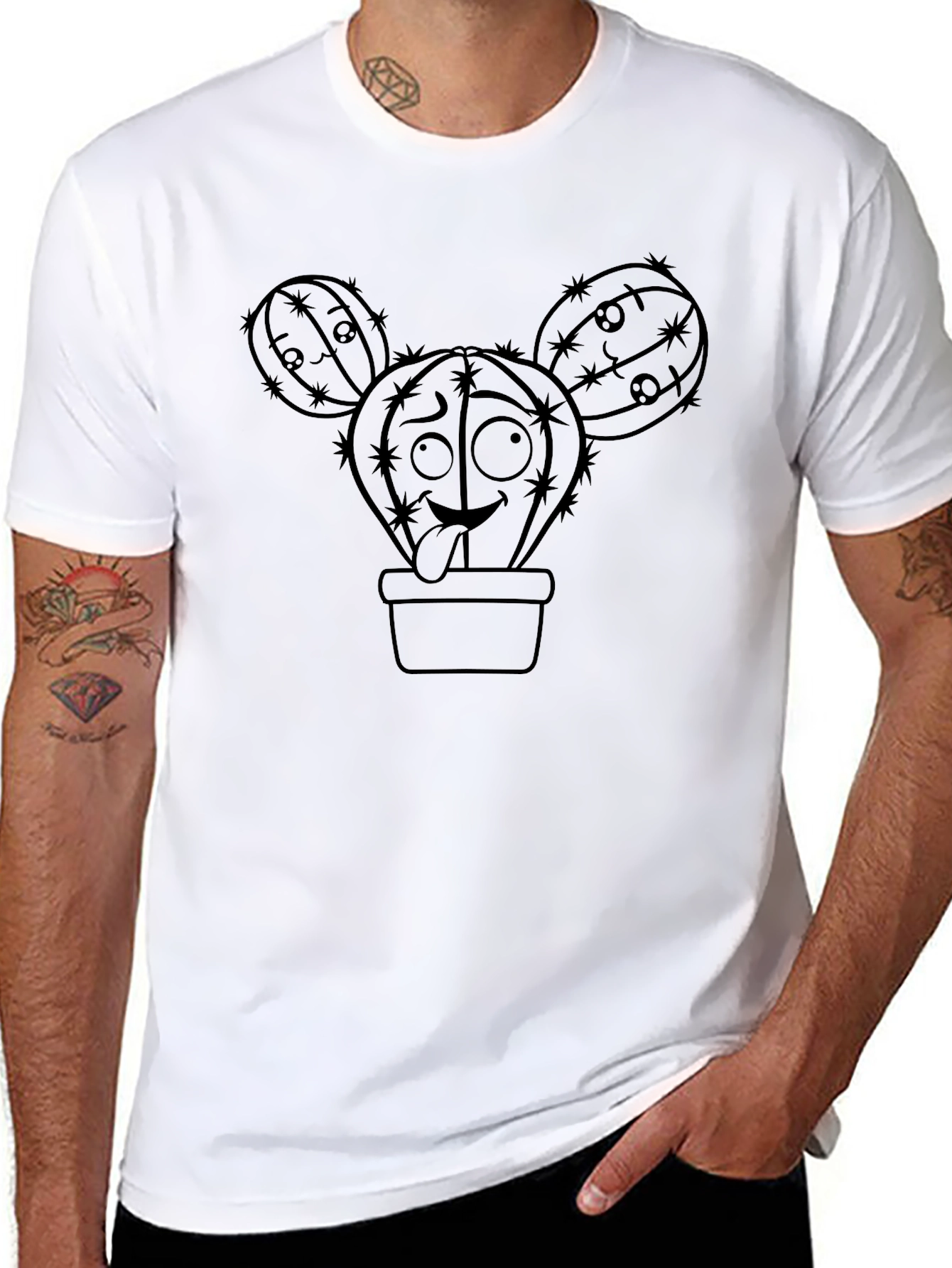 Funny Cactus T-Shirt - Unique Cartoon Design