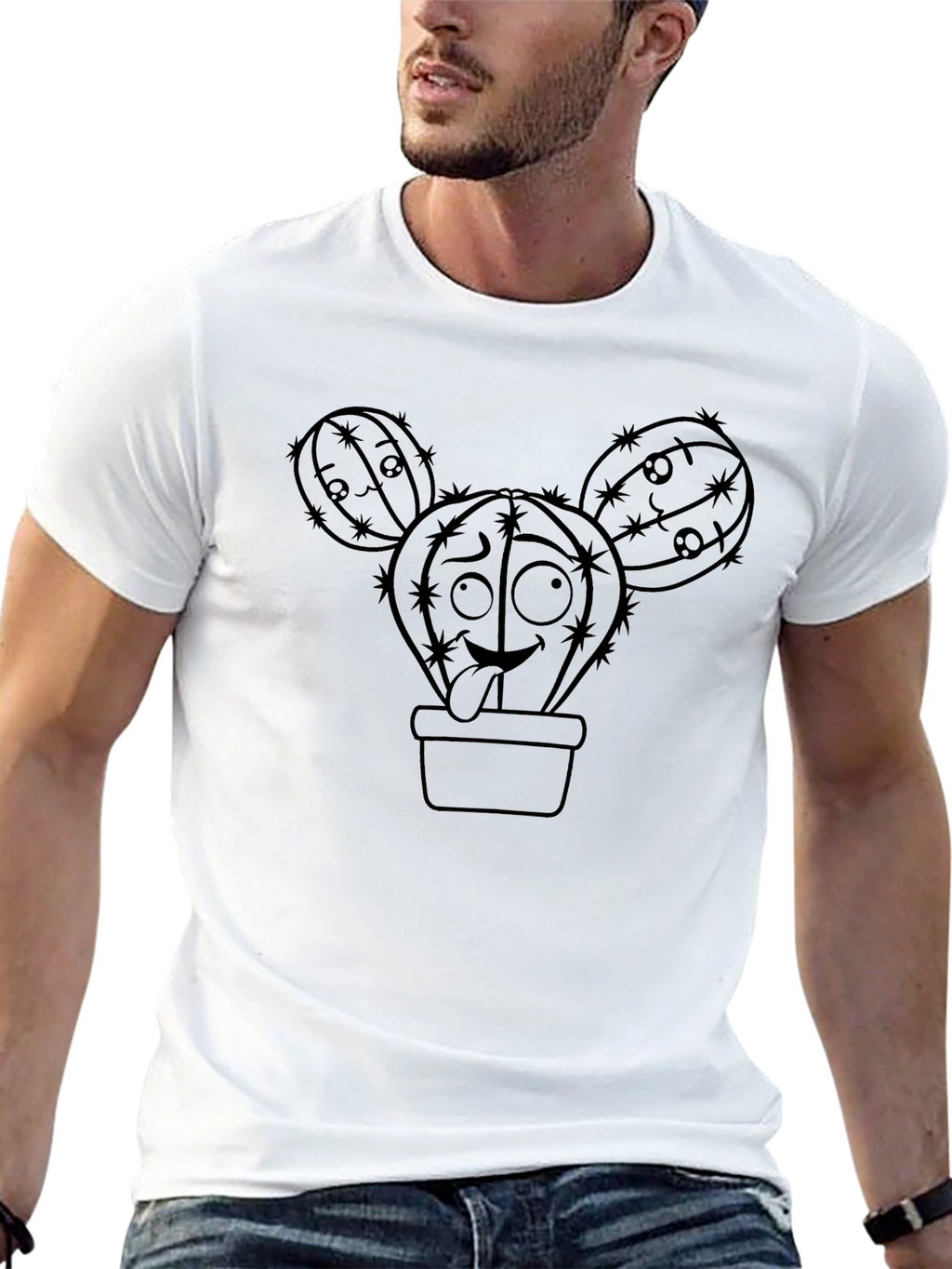 Funny Cactus T-Shirt - Unique Cartoon Design