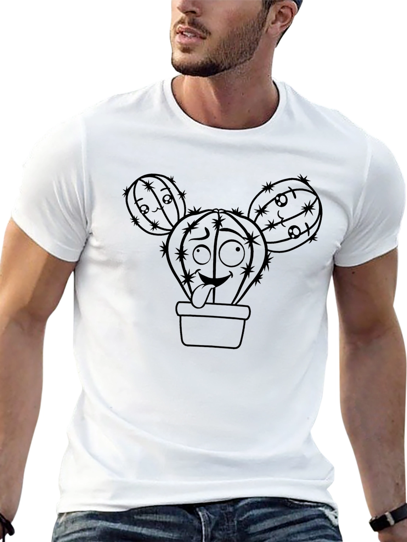 Funny Cactus T-Shirt - Unique Cartoon Design