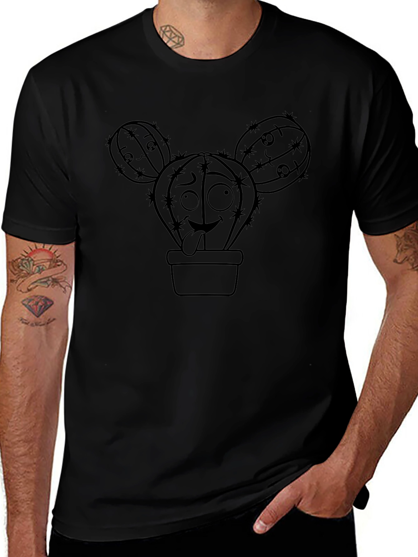 Funny Cactus T-Shirt - Unique Cartoon Design