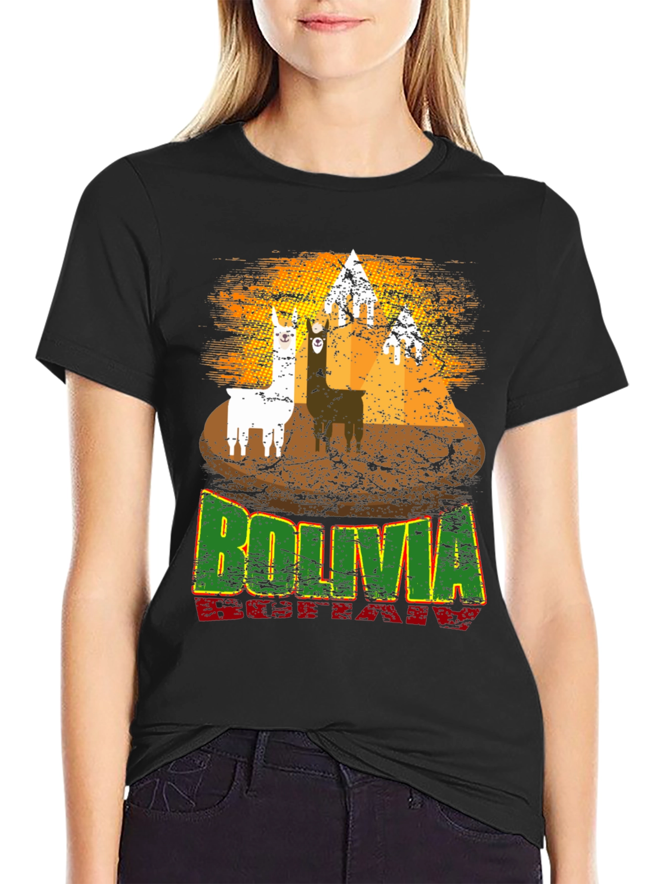 Bolivia Llama Graphic T-Shirt