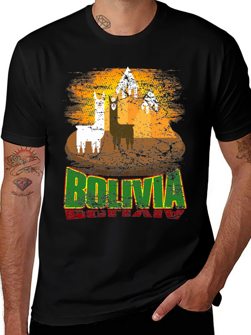 Bolivia Llama Graphic T-Shirt