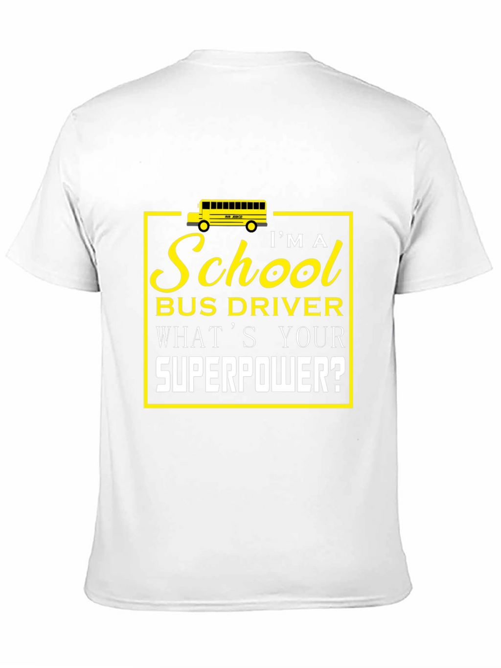 School Bus Driver Superpower Black Graphic T-Shirt
