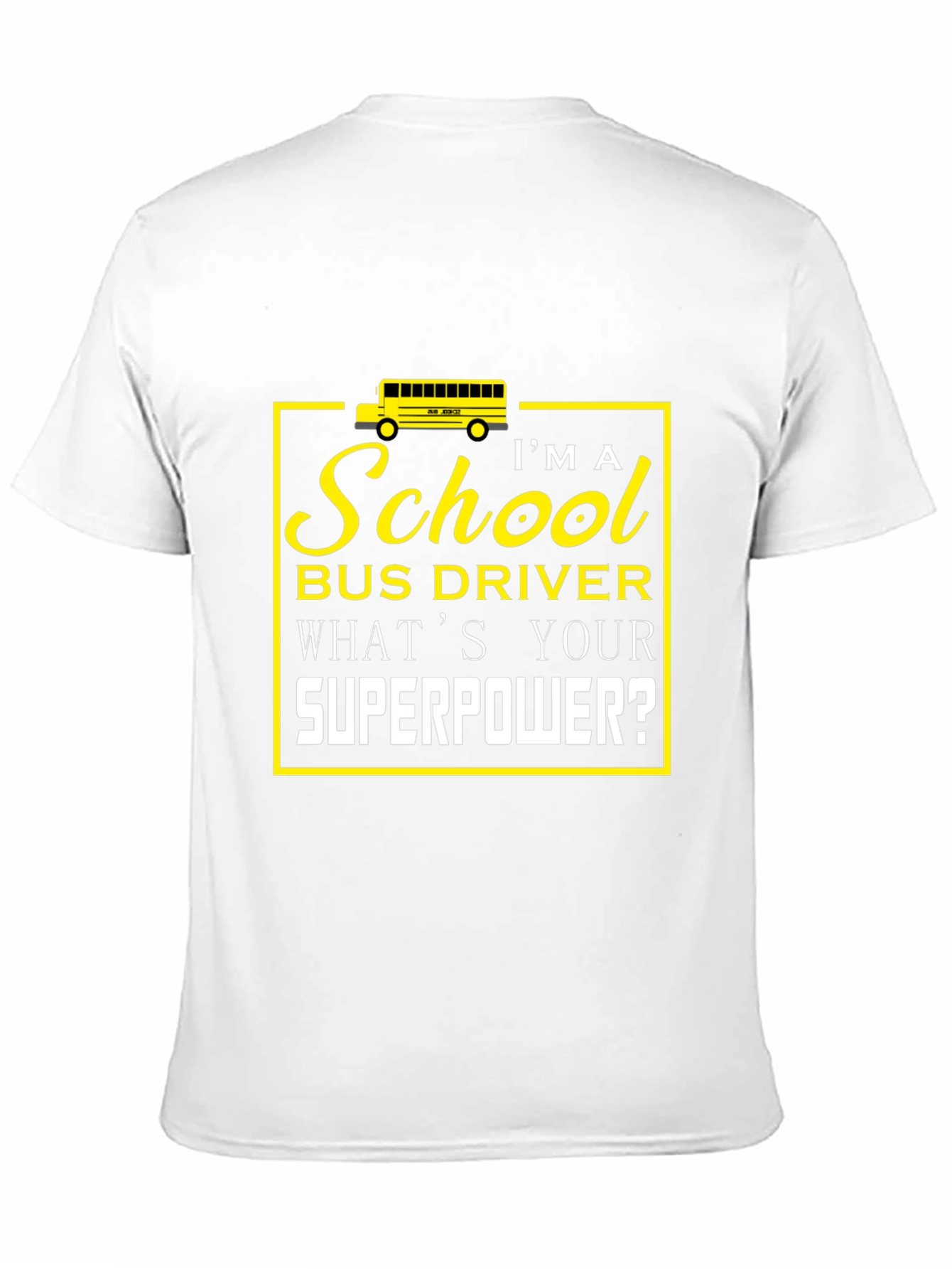 School Bus Driver Superpower Black Graphic T-Shirt