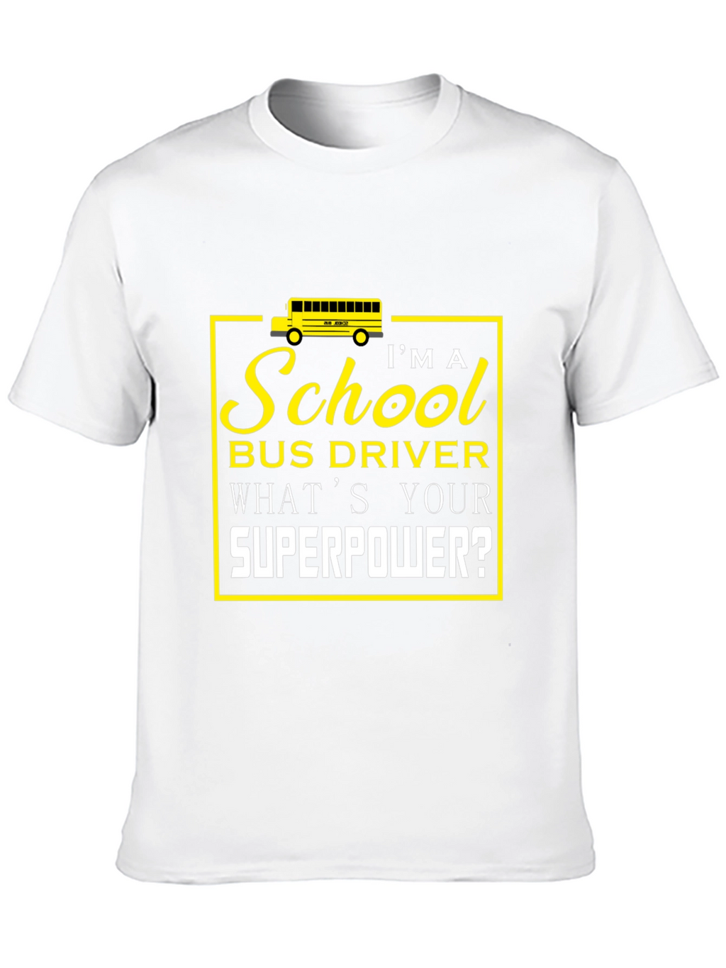 School Bus Driver Superpower Black Graphic T-Shirt