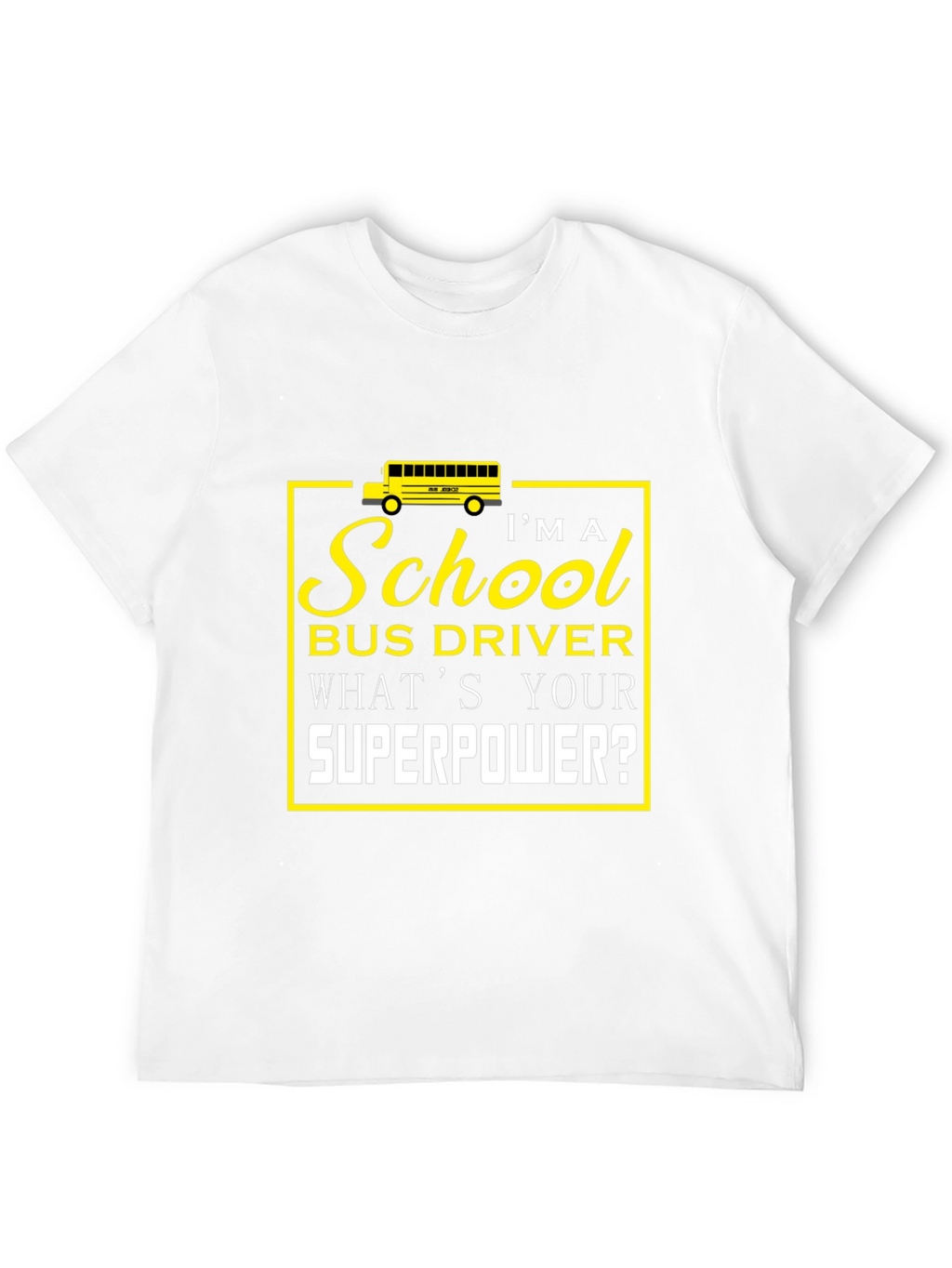 School Bus Driver Superpower Black Graphic T-Shirt