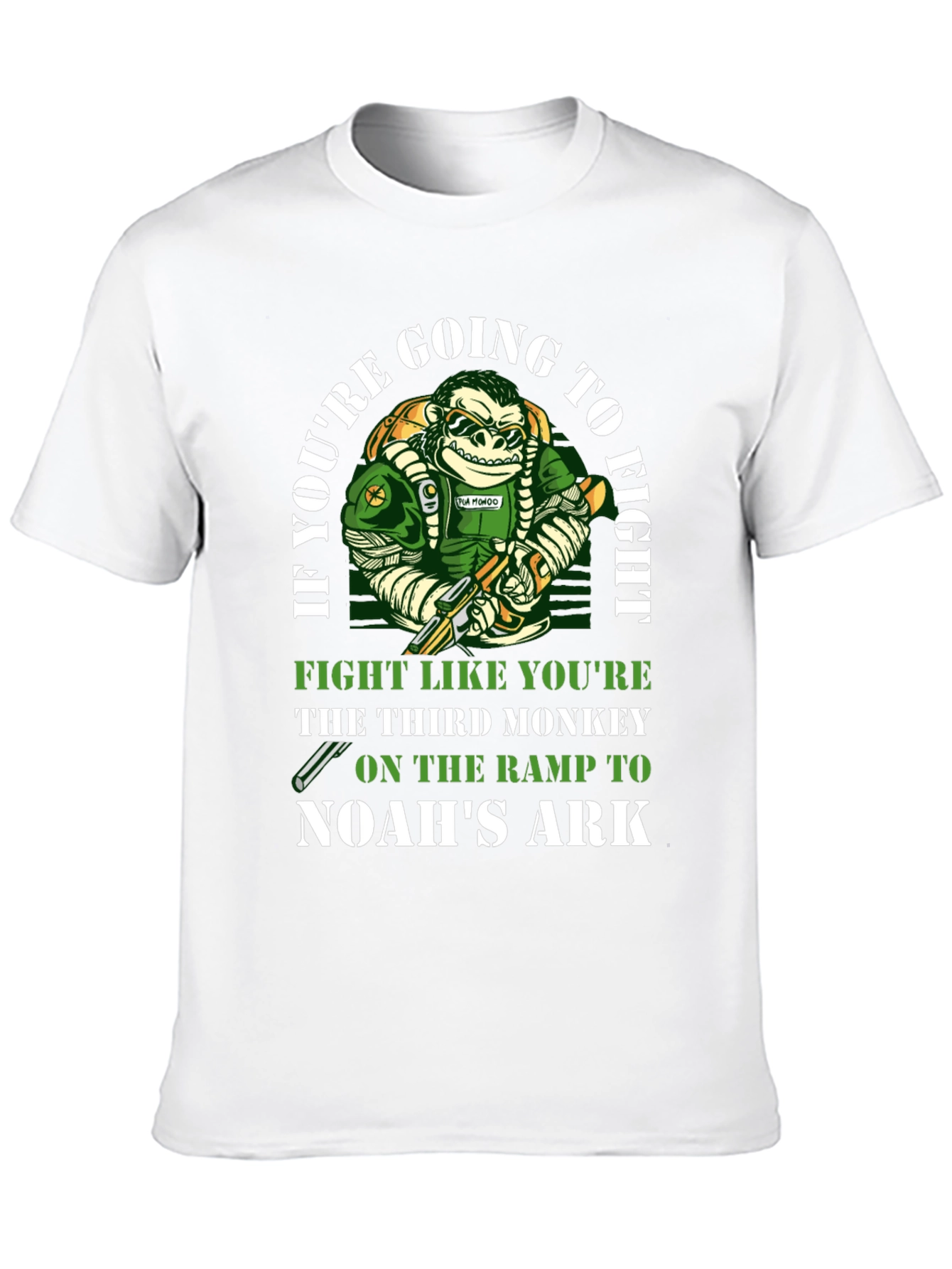 Noahs Ark Monkey T-Shirt - Fight Like Youre The Third Monkey
