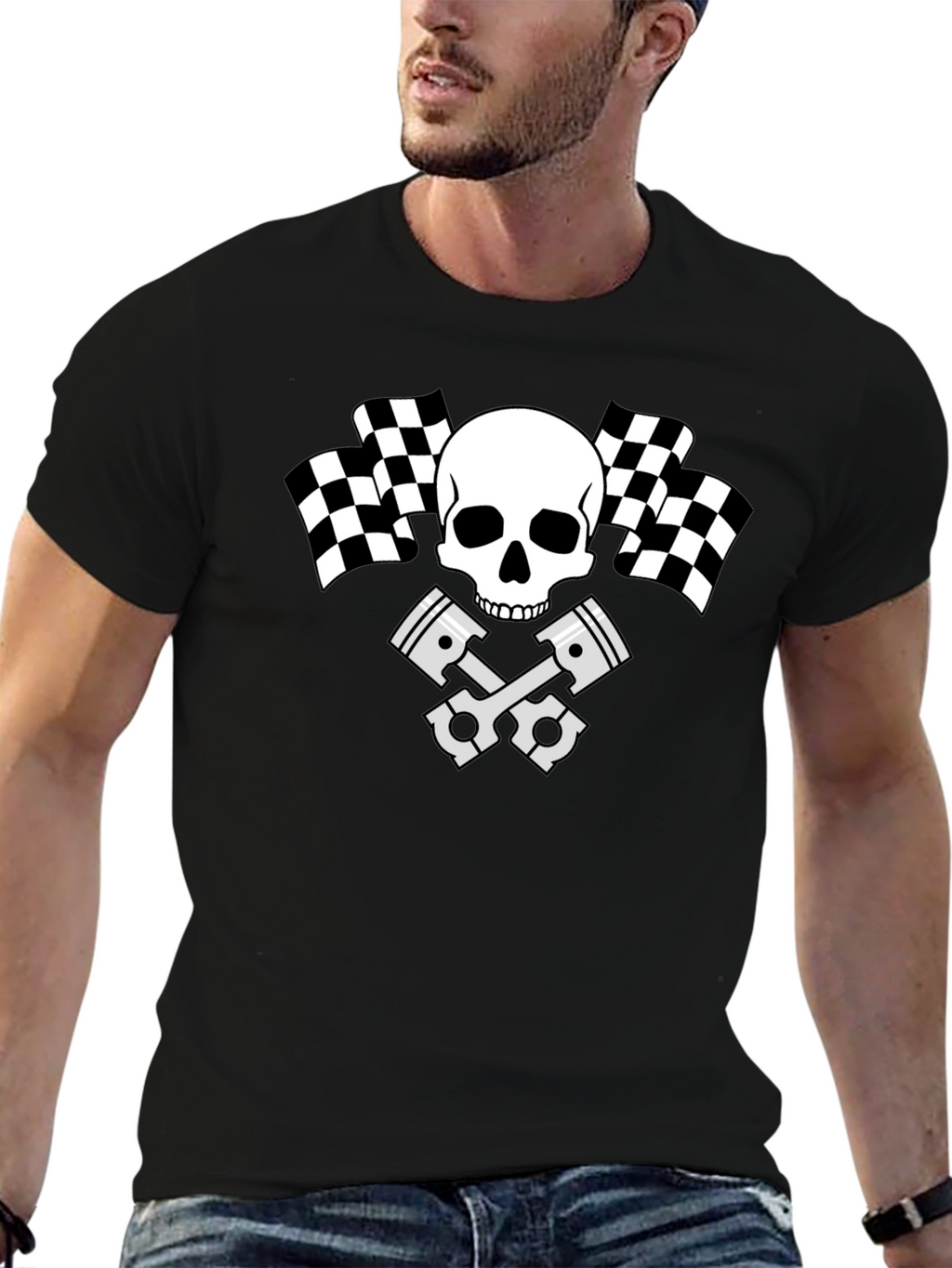 Skull Racing Piston T-Shirt