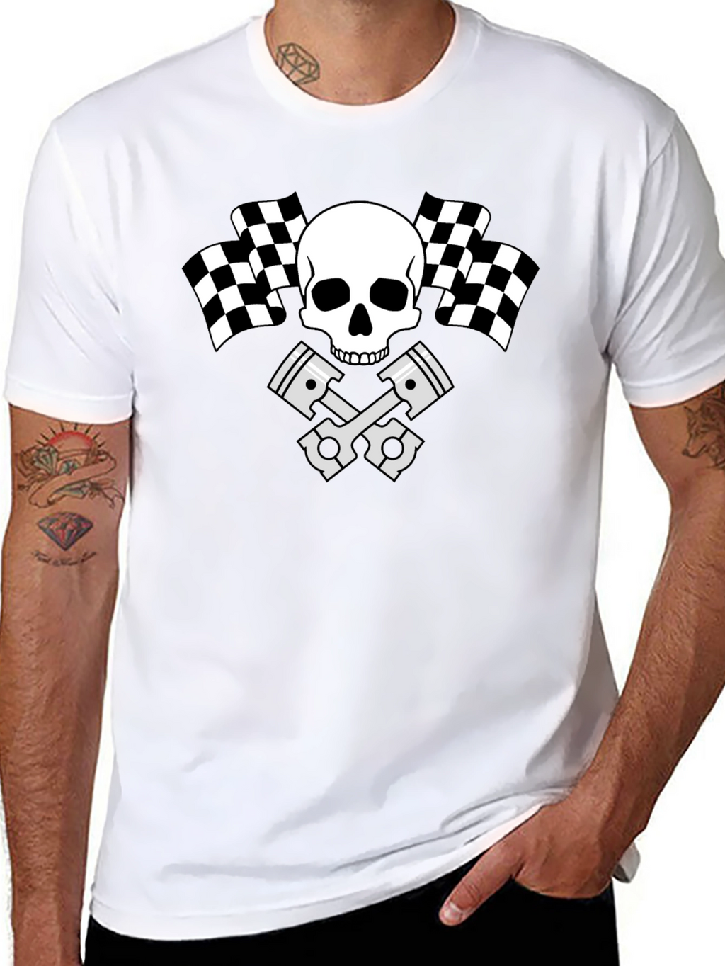 Skull Racing Piston T-Shirt