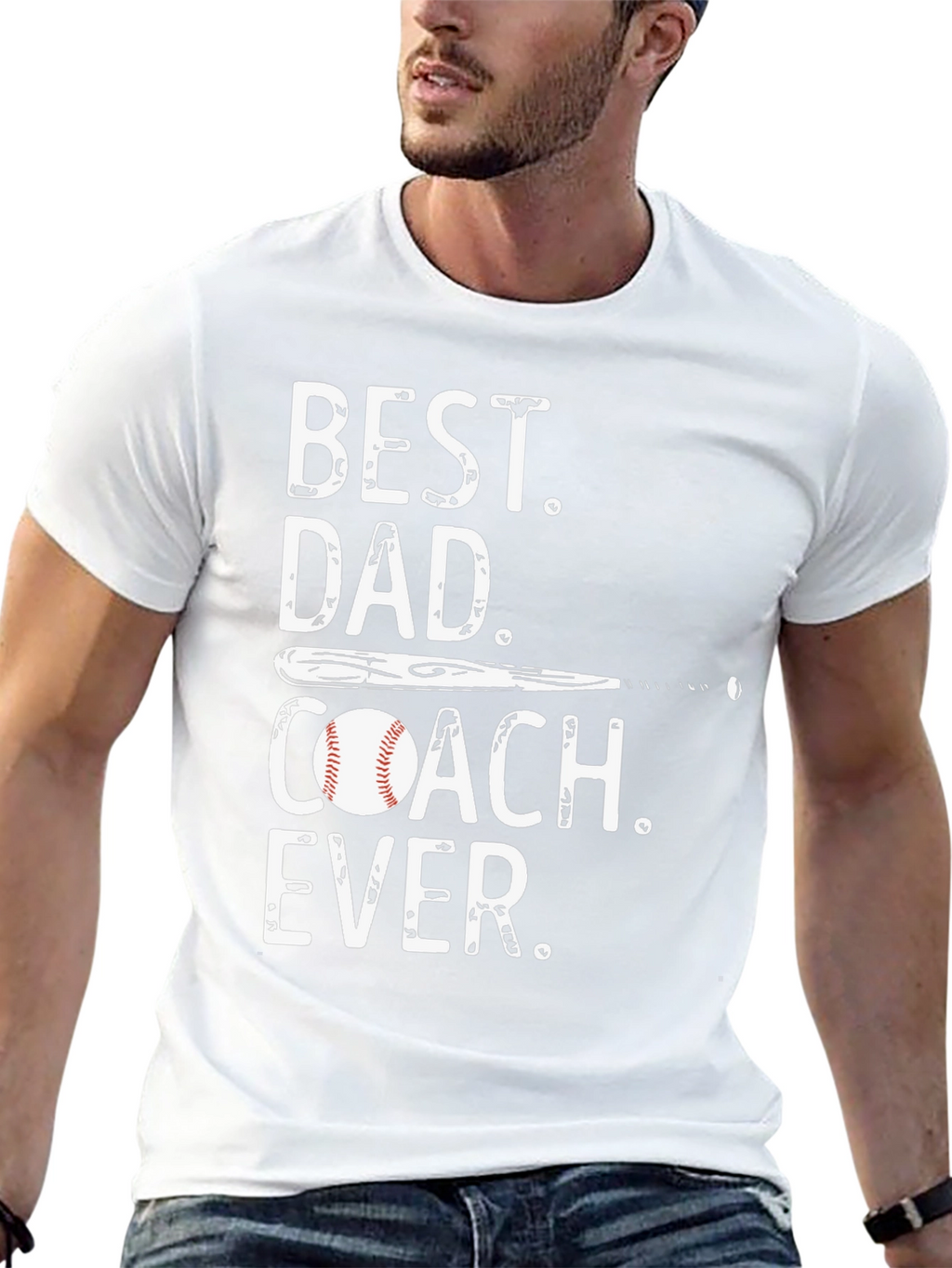 Best Dad Coach Ever T-Shirt Baseball Fathers Day Gift