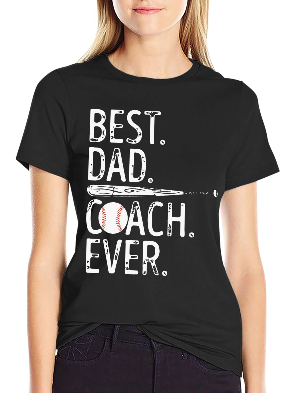 Best Dad Coach Ever T-Shirt Baseball Fathers Day Gift