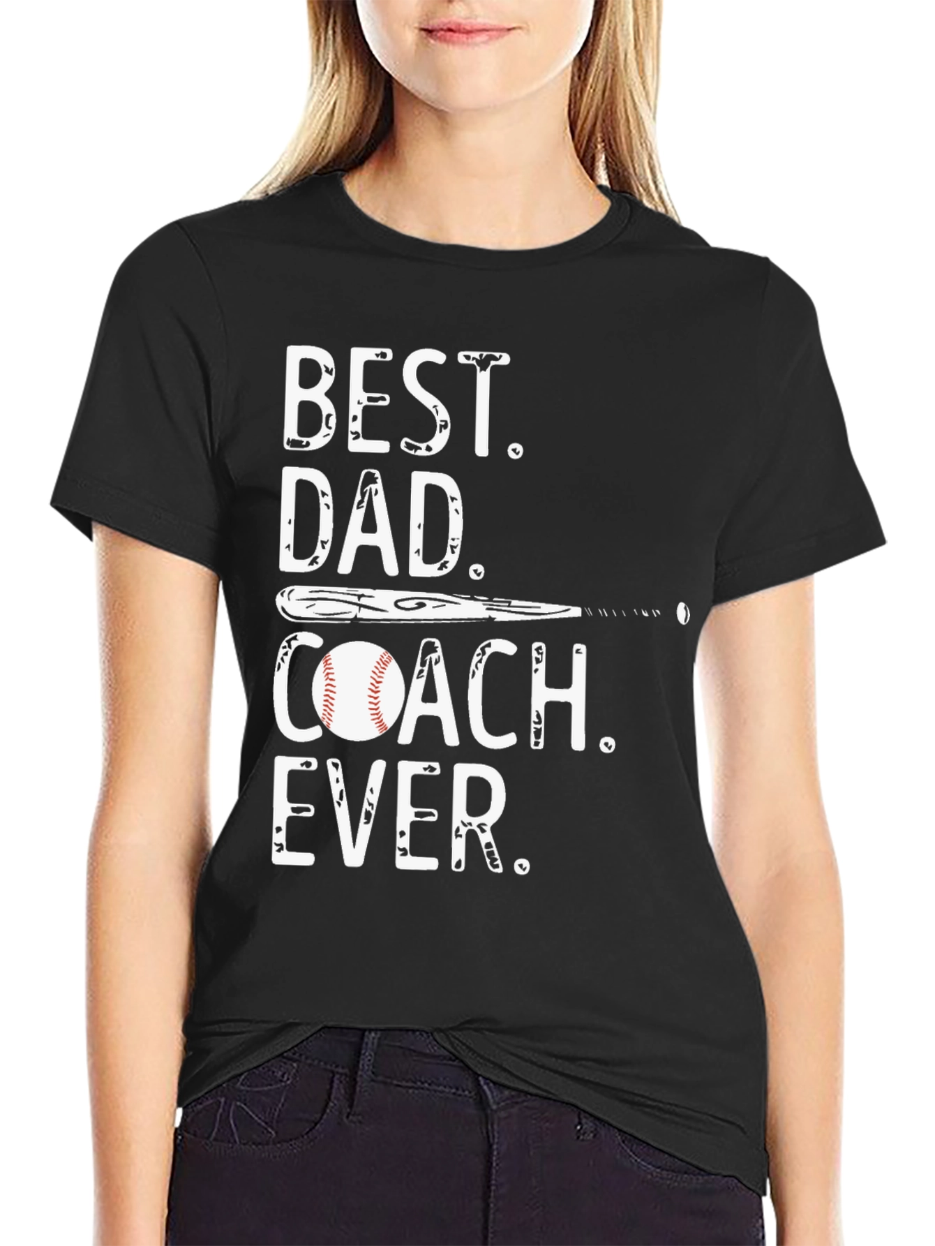 Best Dad Coach Ever T-Shirt Baseball Fathers Day Gift