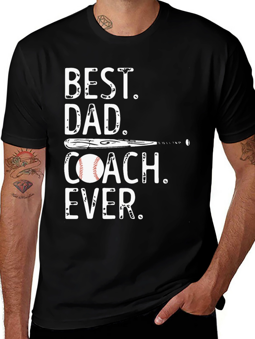 Best Dad Coach Ever T-Shirt Baseball Fathers Day Gift