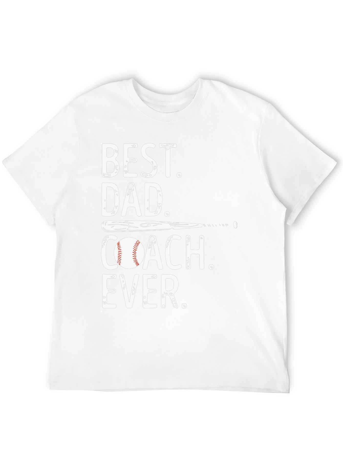 Best Dad Coach Ever T-Shirt Baseball Fathers Day Gift