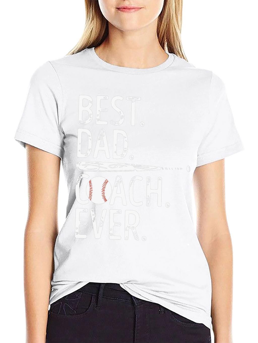 Best Dad Coach Ever T-Shirt Baseball Fathers Day Gift