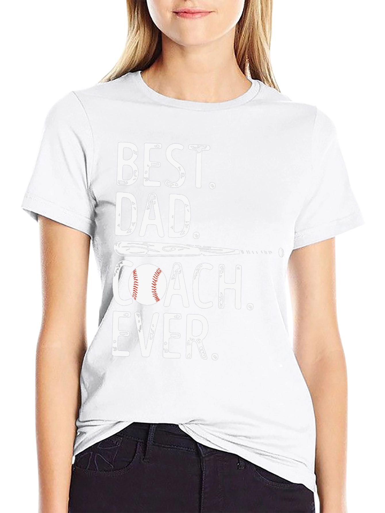 Best Dad Coach Ever T-Shirt Baseball Fathers Day Gift