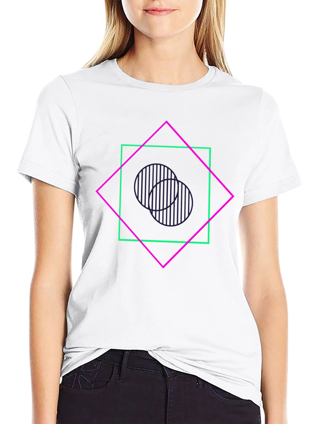 Geometric Graphic Tee - Edgy Style
