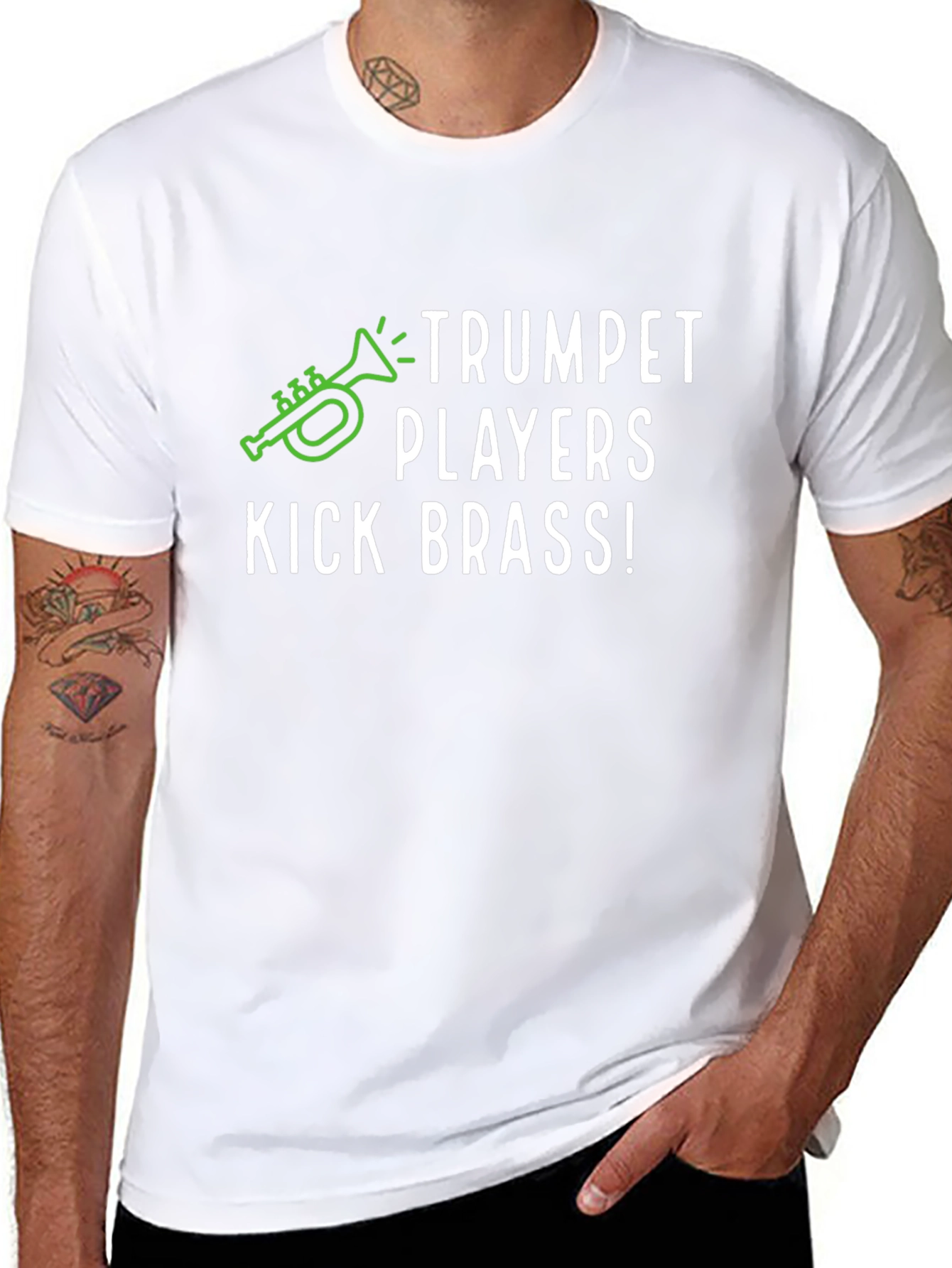 Trumpet Players Kick Brass! Graphic T-Shirt