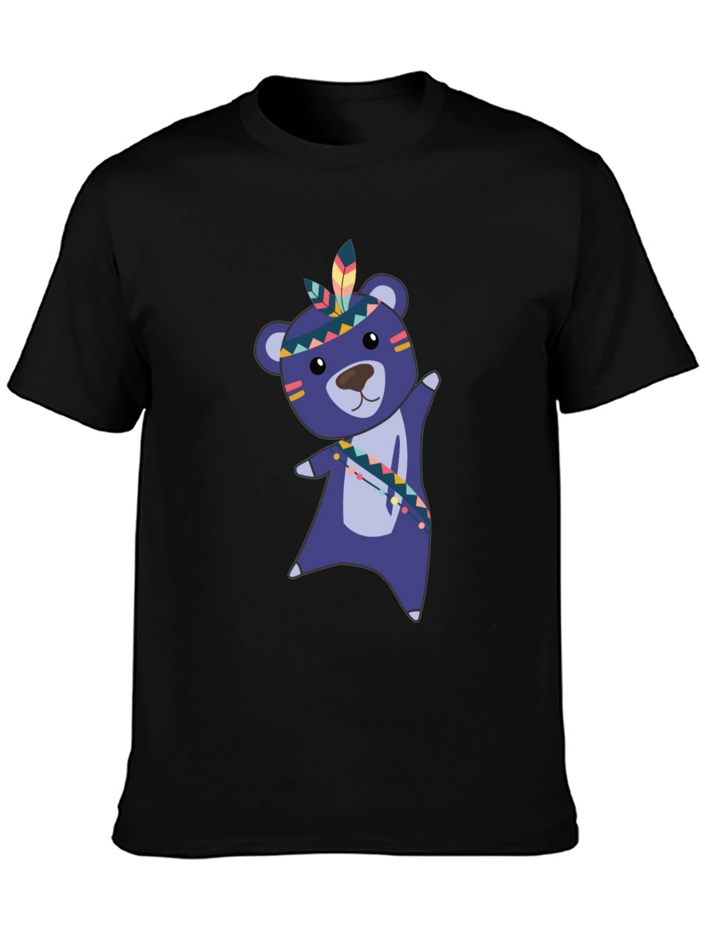 Tribal Bear Graphic Black T-Shirt