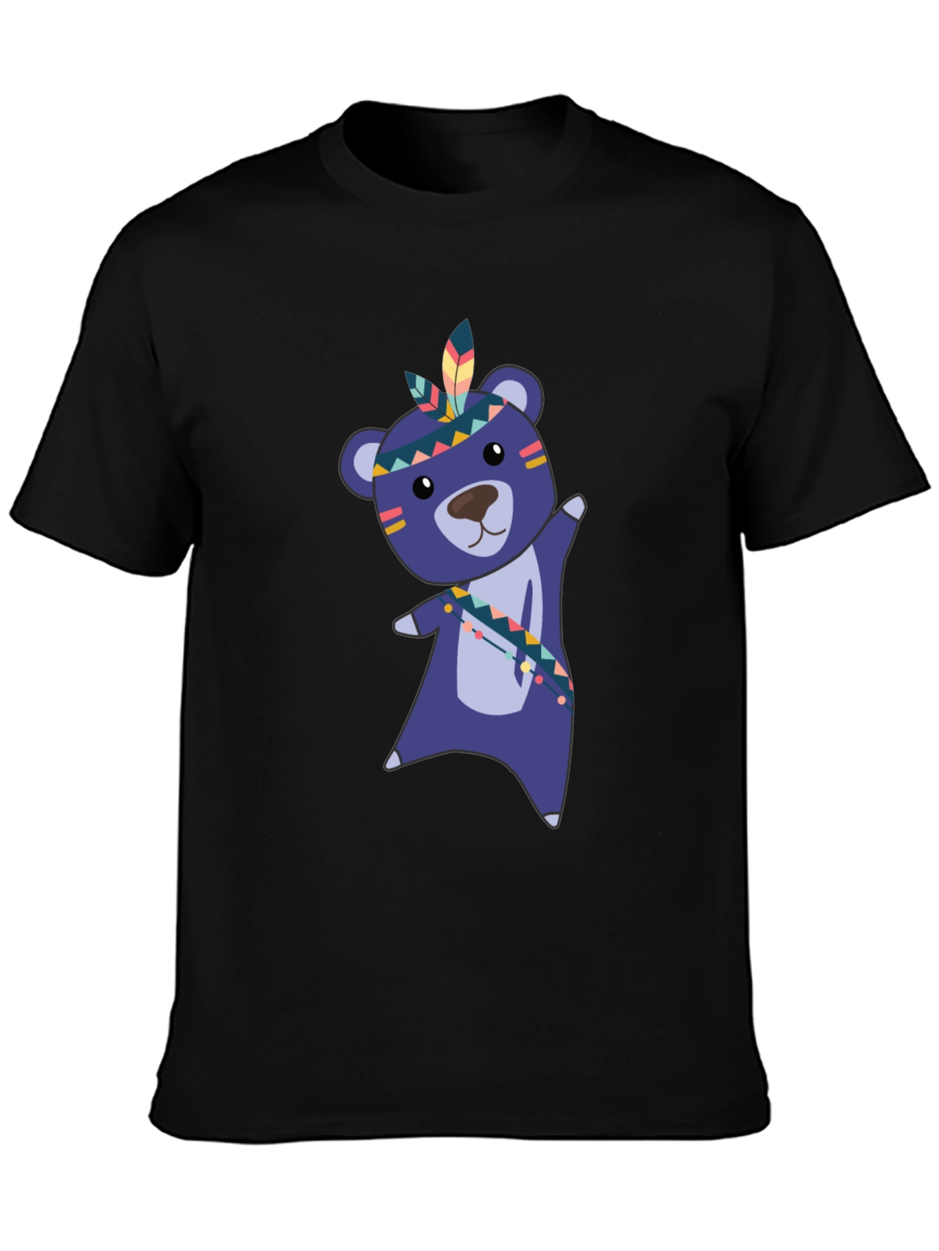 Tribal Bear Graphic Black T-Shirt
