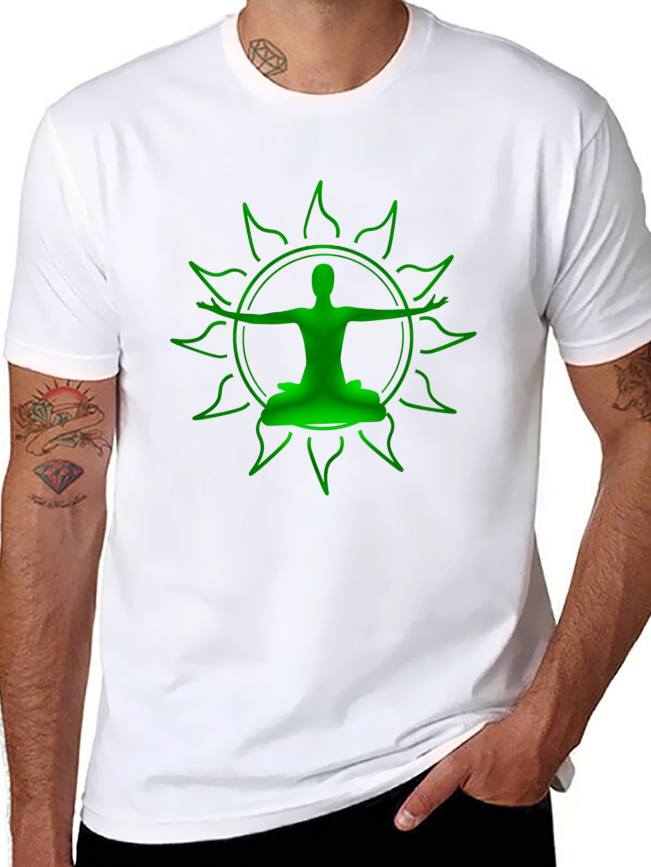 Green Yoga Silhouette Graphic Tee