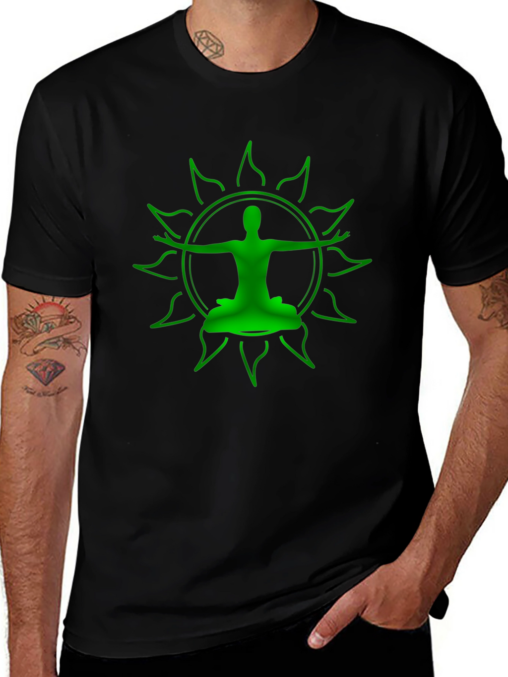 Green Yoga Silhouette Graphic Tee