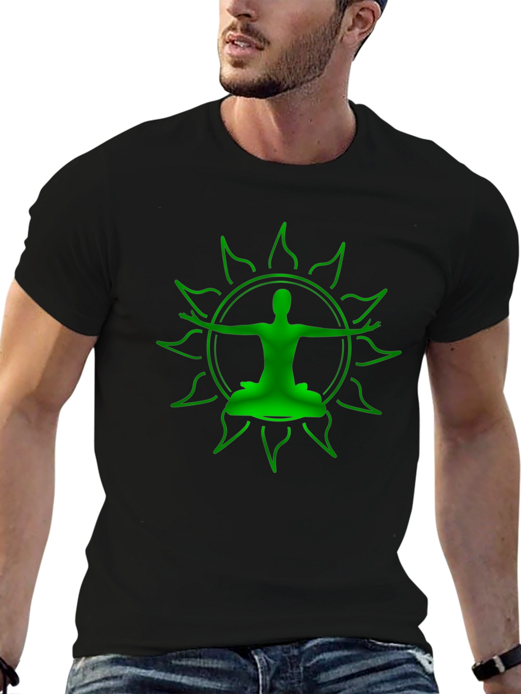 Green Yoga Silhouette Graphic Tee