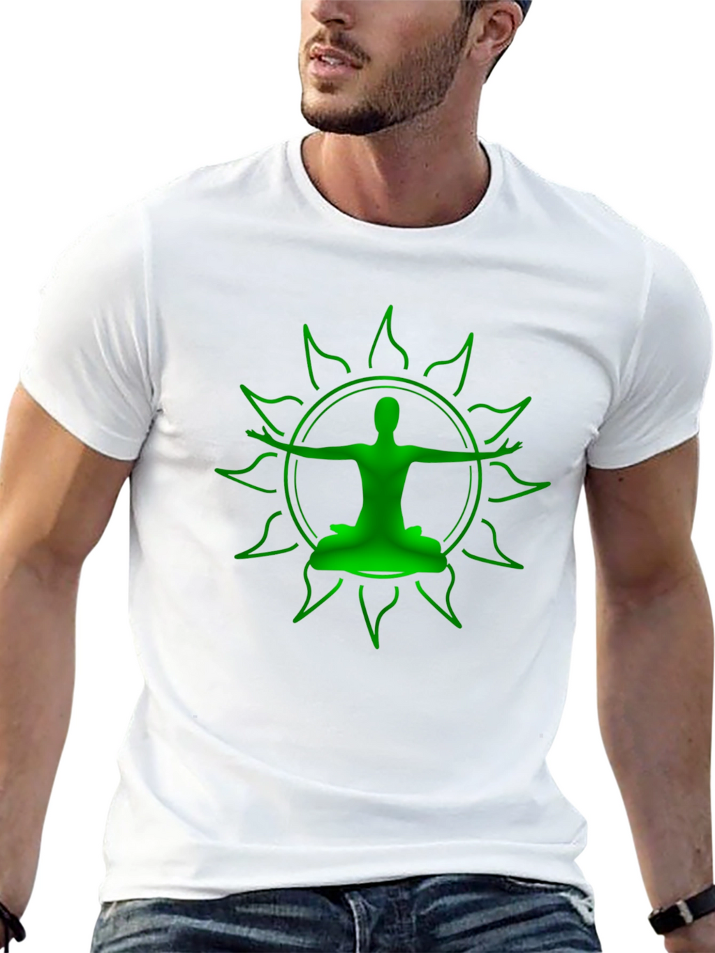 Green Yoga Silhouette Graphic Tee