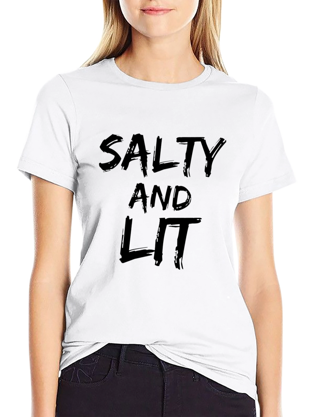 Salty and Lit Black Graphic Tee