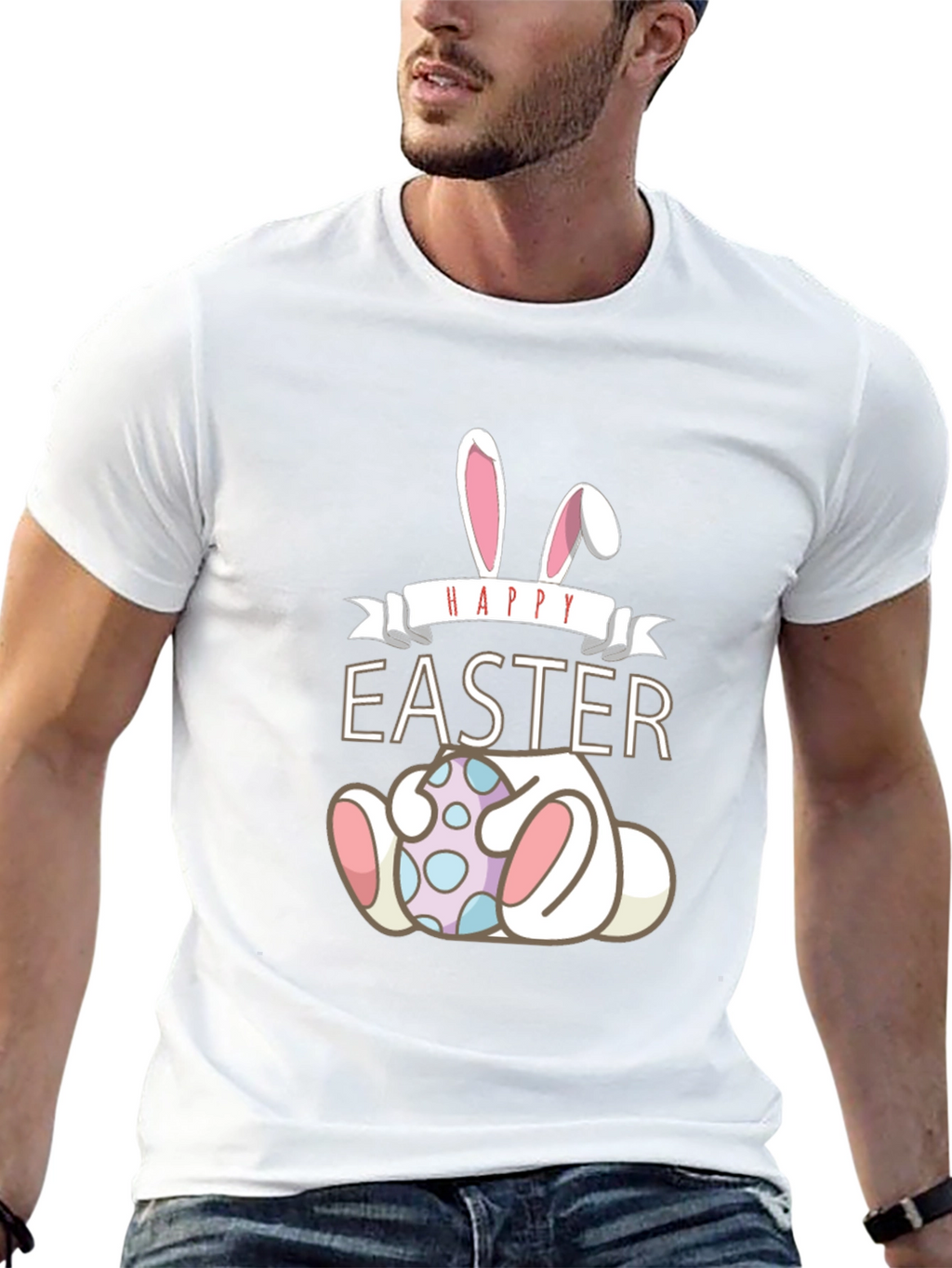 Happy Easter Bunny Egg Graphic T-Shirt