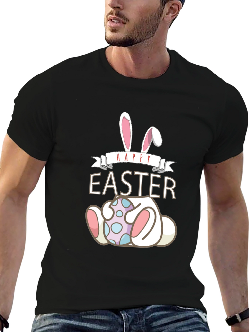 Happy Easter Bunny Egg Graphic T-Shirt