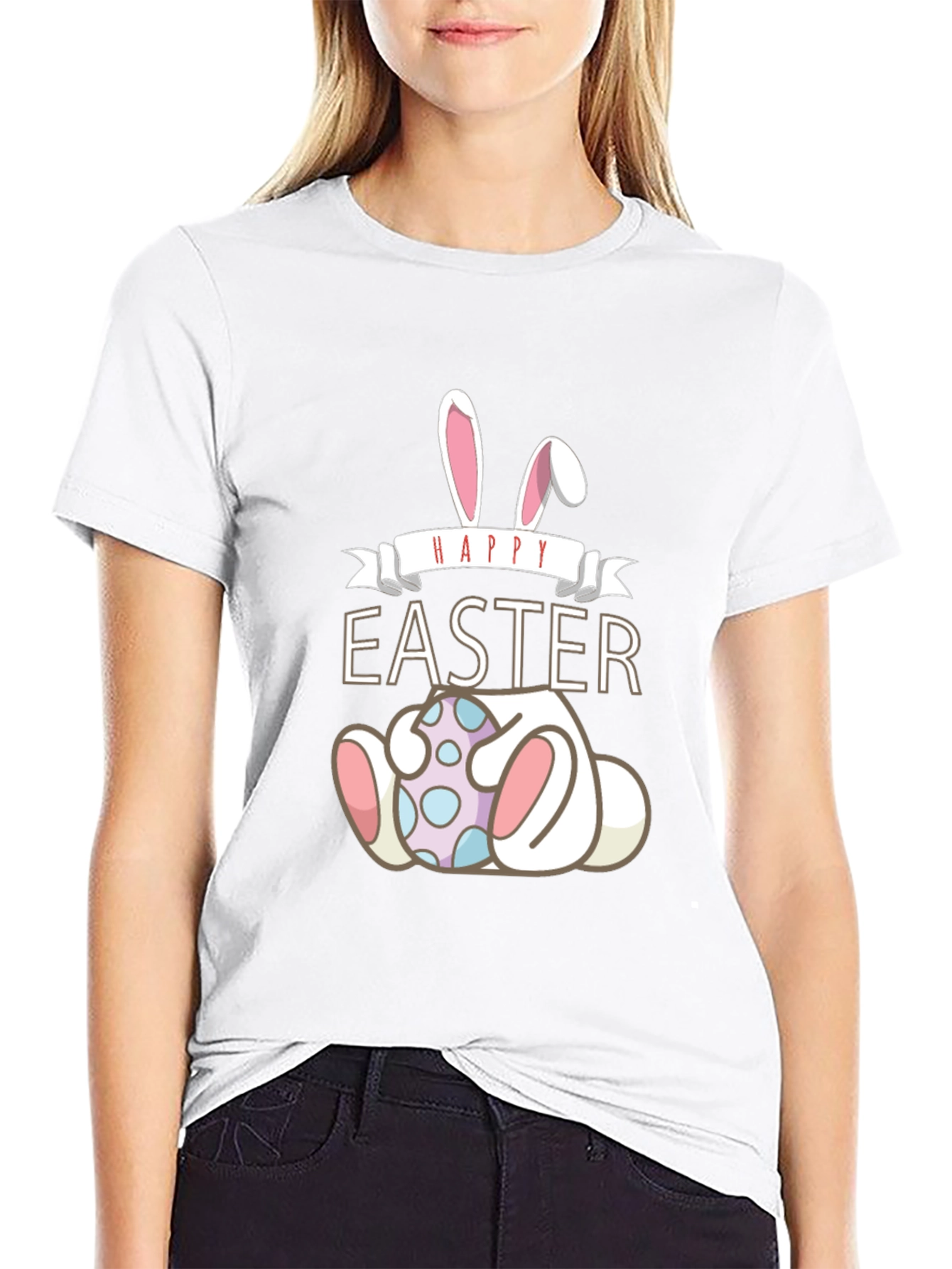 Happy Easter Bunny Egg Graphic T-Shirt