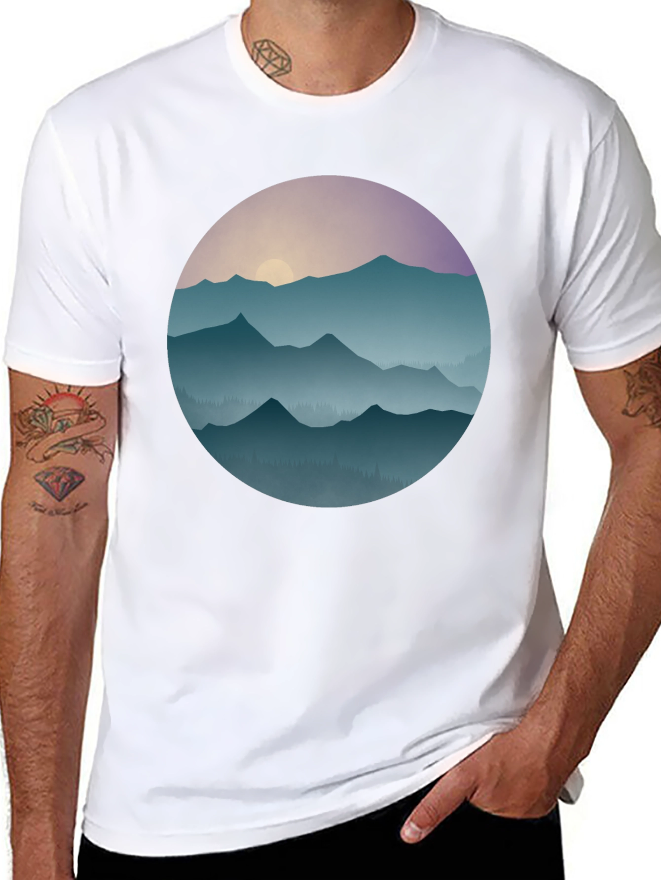 Mountain Sunset Graphic T-Shirt