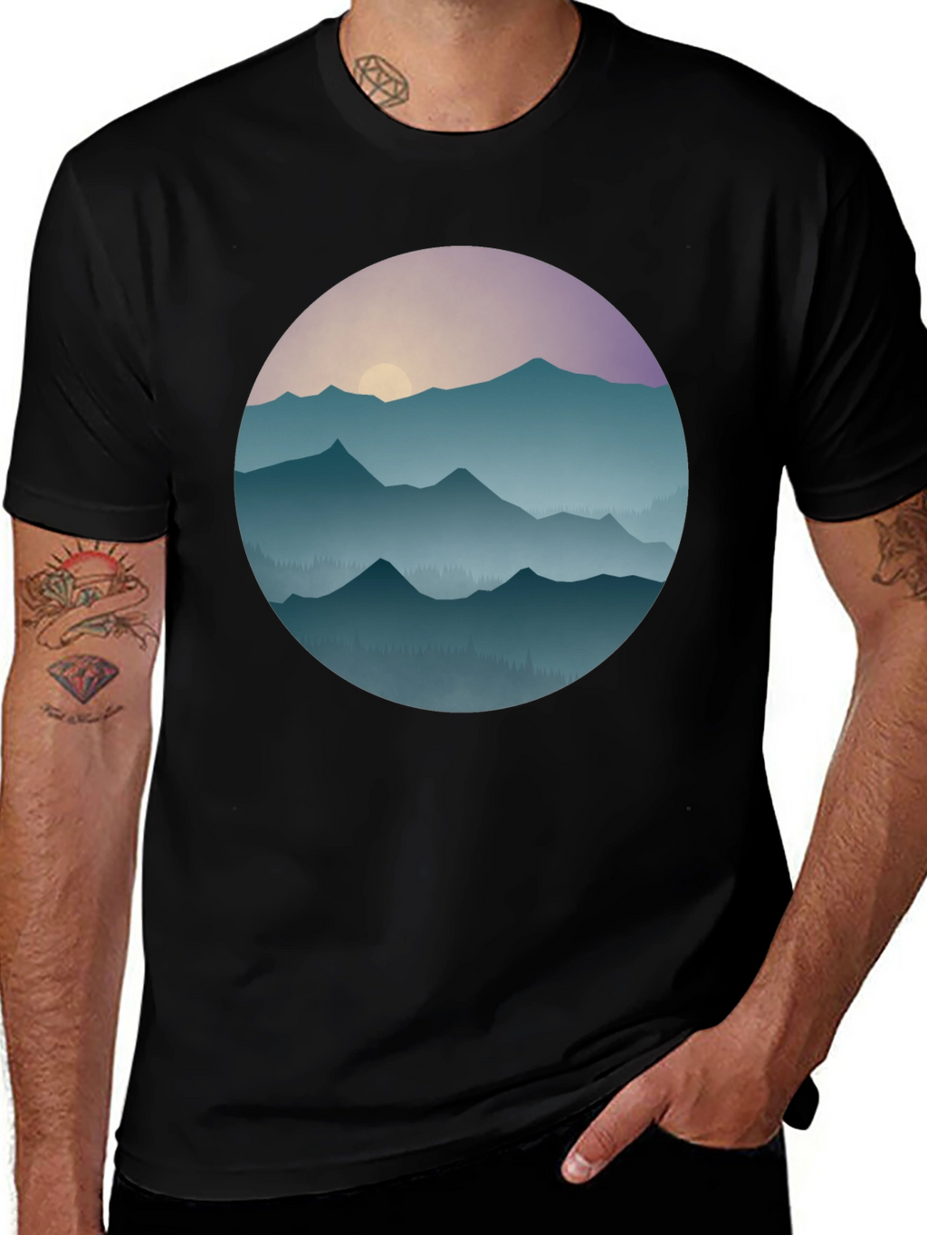 Mountain Sunset Graphic T-Shirt