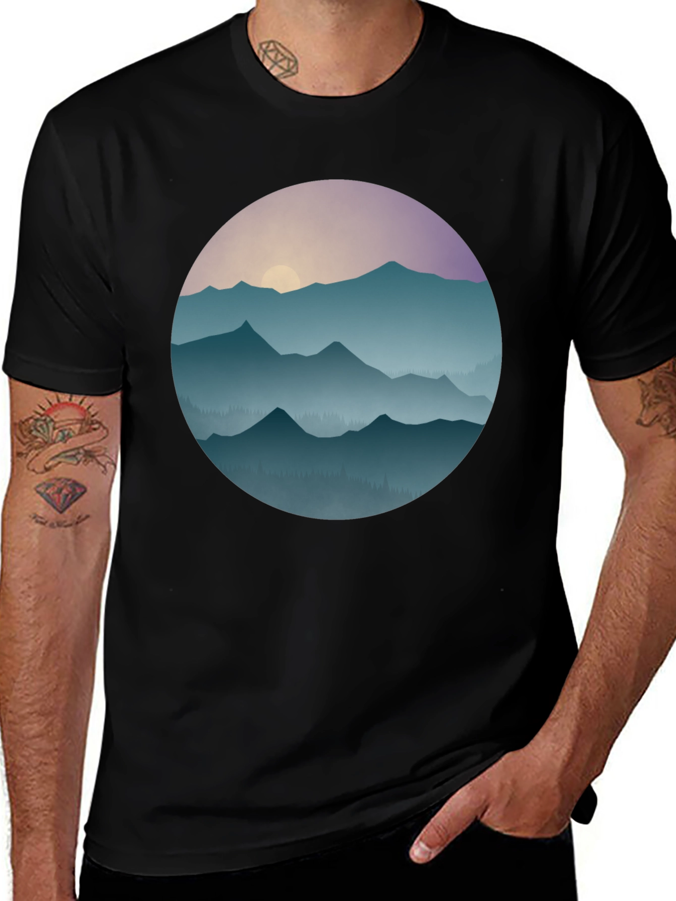 Mountain Sunset Graphic T-Shirt