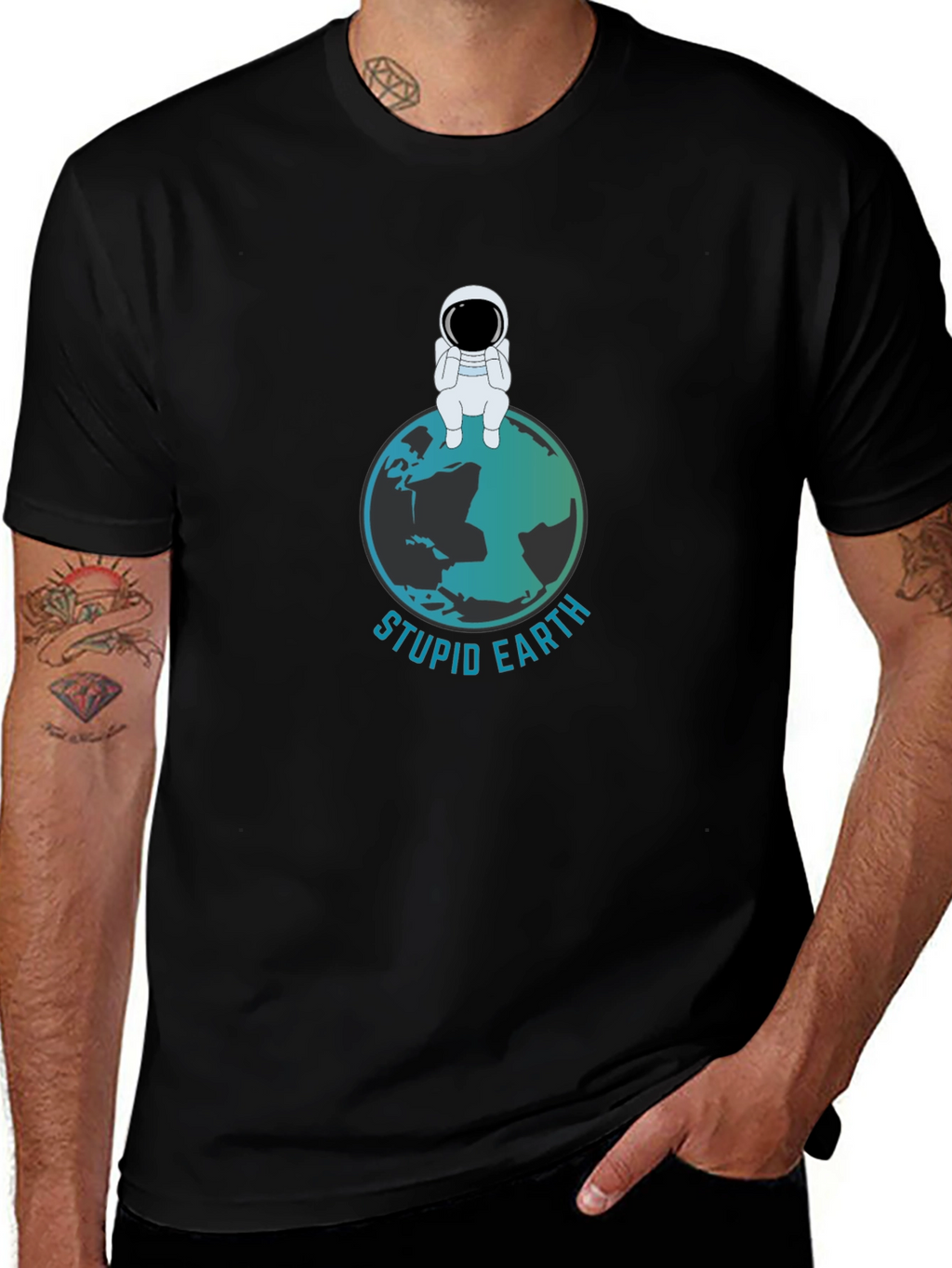 Stupid Earth T-Shirt - Astronaut Graphic Tee