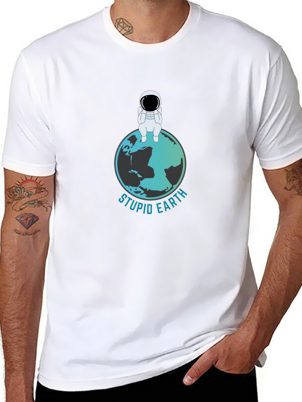 Stupid Earth T-Shirt - Astronaut Graphic Tee