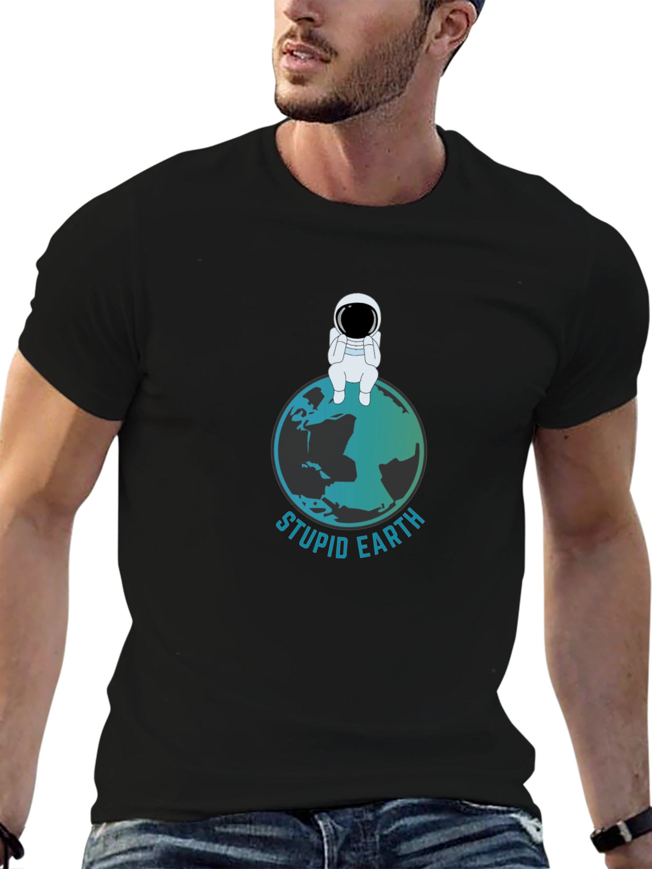 Stupid Earth T-Shirt - Astronaut Graphic Tee