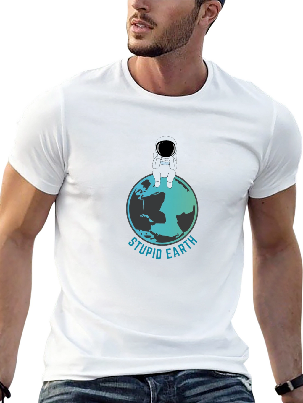 Stupid Earth T-Shirt - Astronaut Graphic Tee