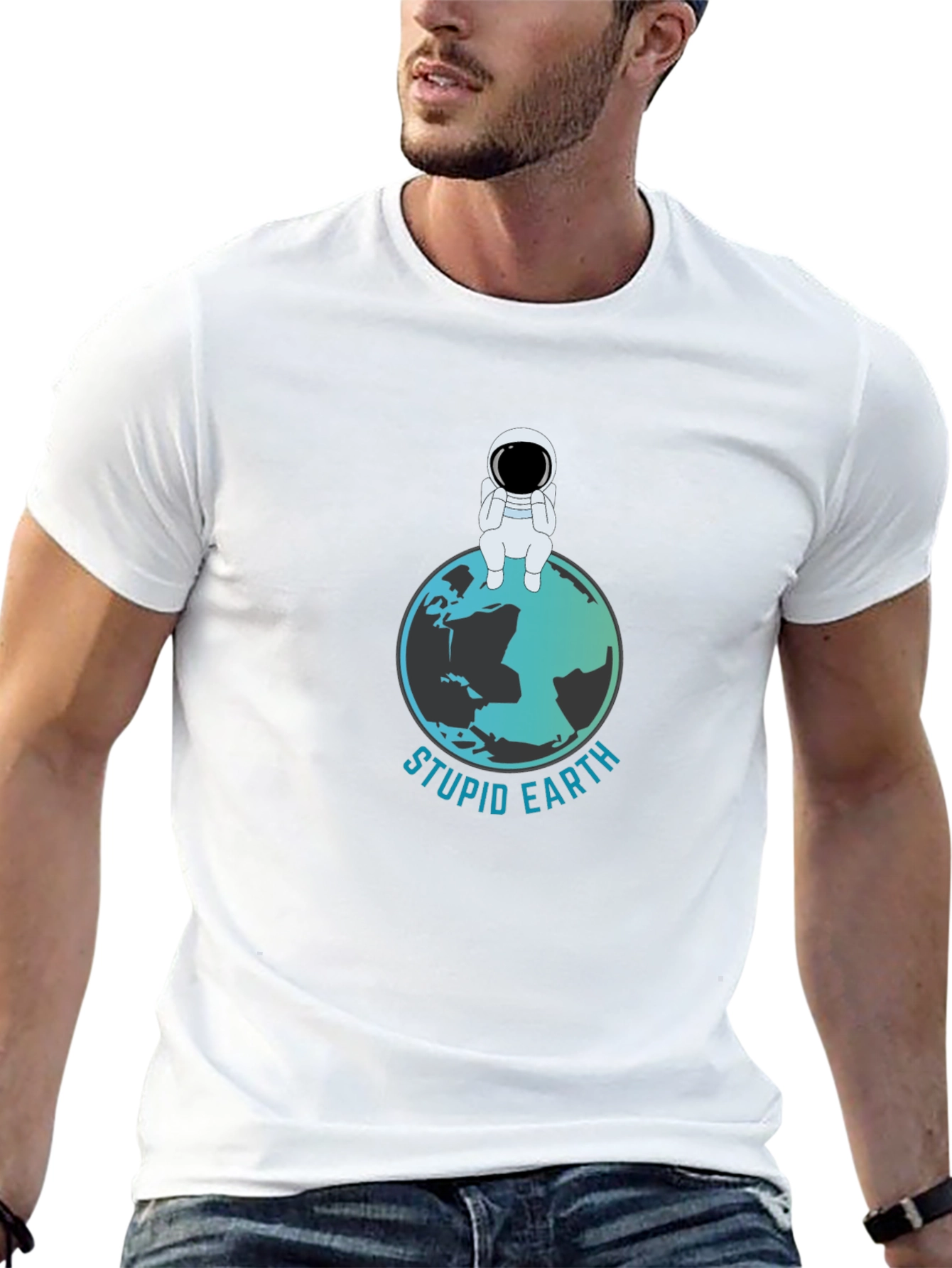 Stupid Earth T-Shirt - Astronaut Graphic Tee