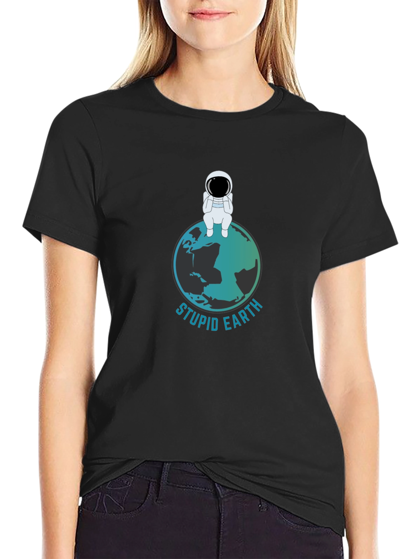 Stupid Earth T-Shirt - Astronaut Graphic Tee