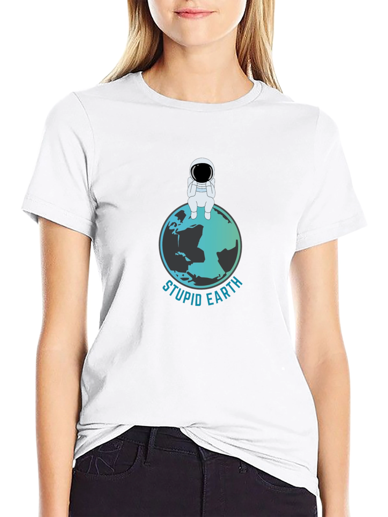Stupid Earth T-Shirt - Astronaut Graphic Tee