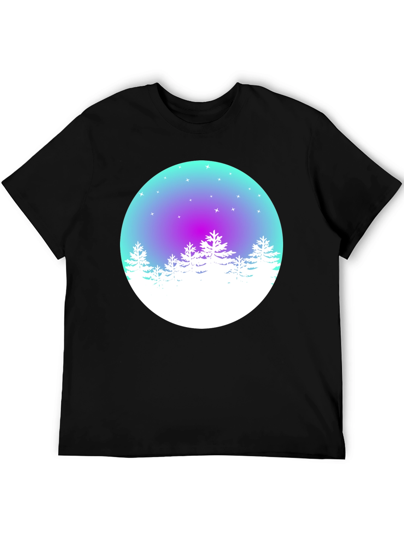Winter Forest Graphic Tee - Mens Black T-Shirt