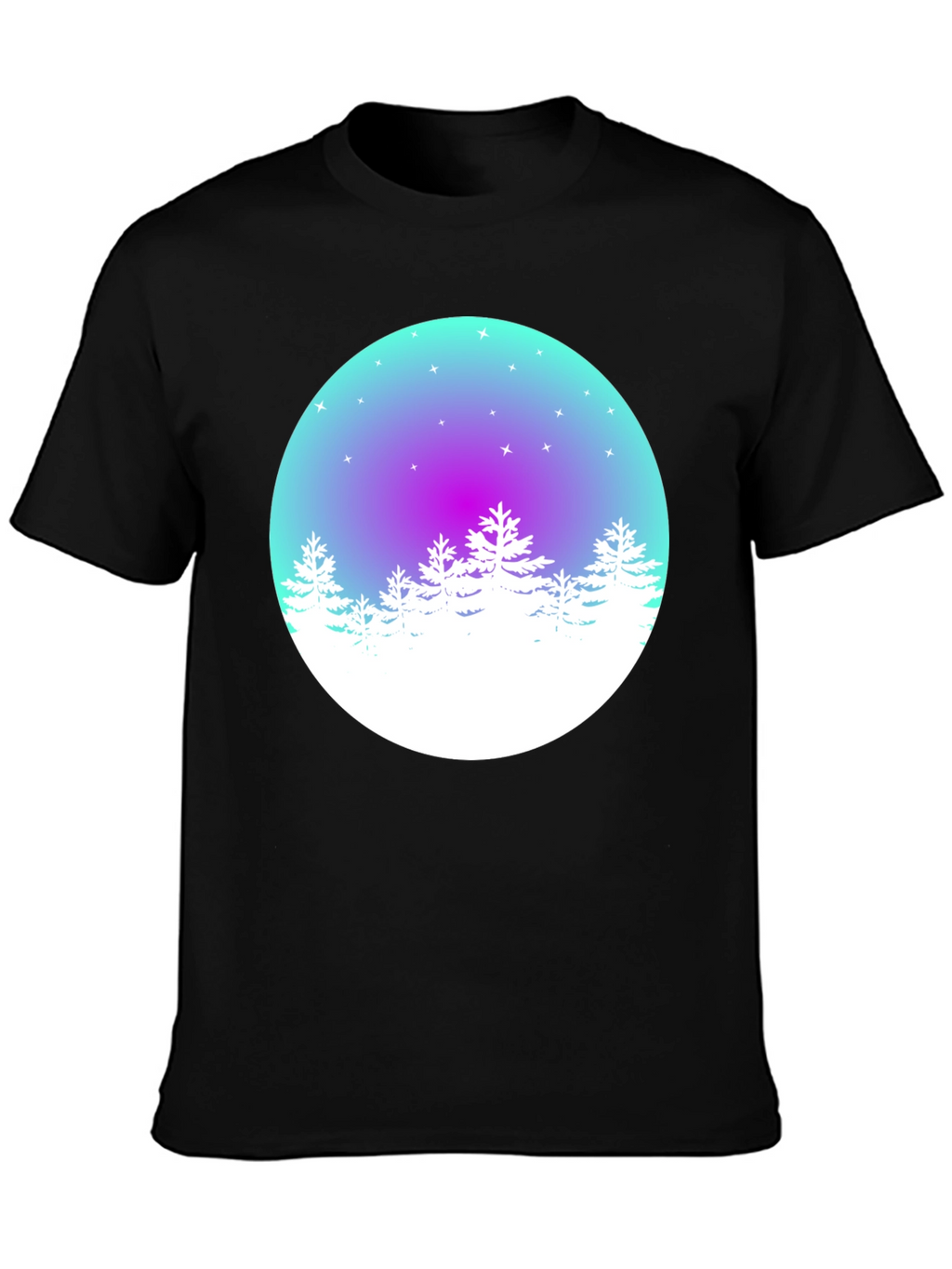 Winter Forest Graphic Tee - Mens Black T-Shirt