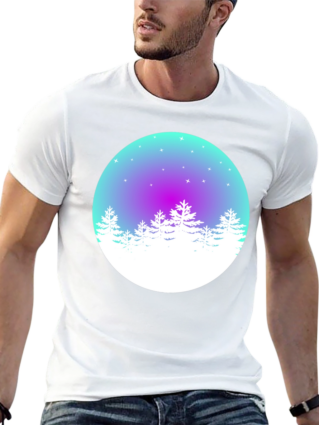 Winter Forest Graphic Tee - Mens Black T-Shirt