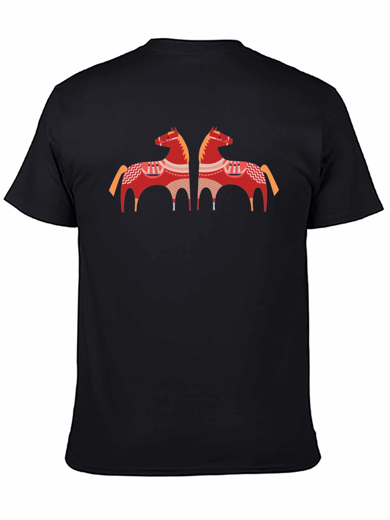 Black T-Shirt with Horse Graphic