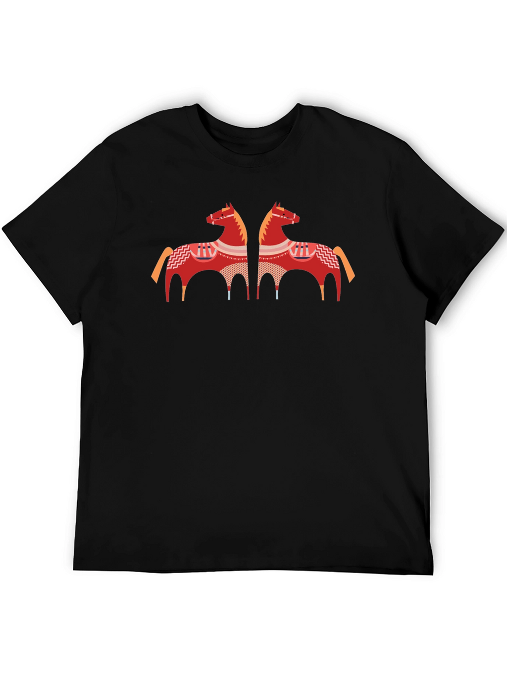 Black T-Shirt with Horse Graphic