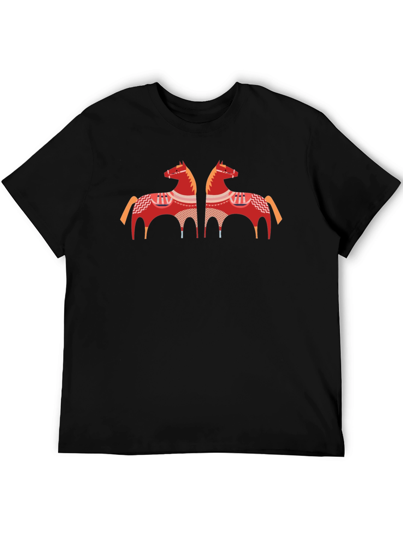 Black T-Shirt with Horse Graphic