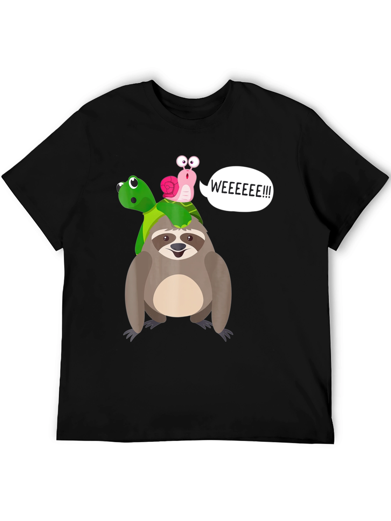 Sloth Turtle and Snail Graphic Tee