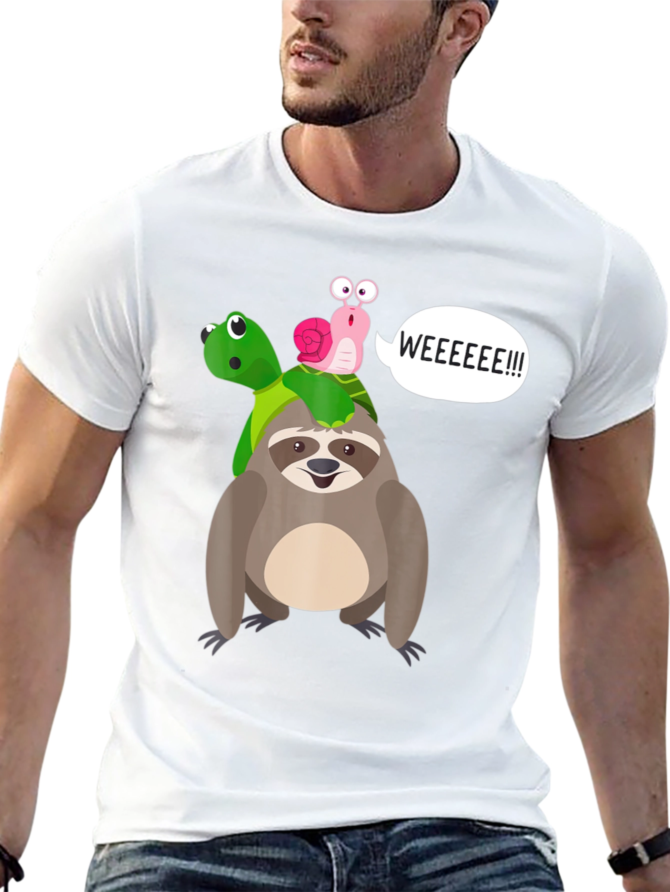Sloth Turtle and Snail Graphic Tee